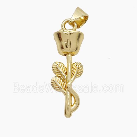 Copper Flower Pendant Gold Plated