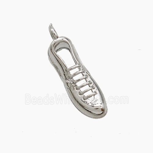 Copper Shoes Pendant Platinum Plated