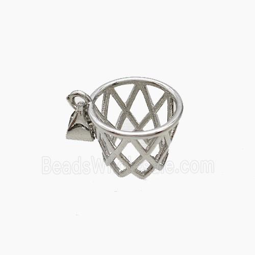 Copper Basket Hoop Pendant Sports Platinum Plated