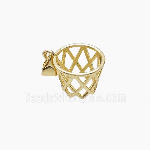 Copper Basket Hoop Pendant Sports Gold Plated