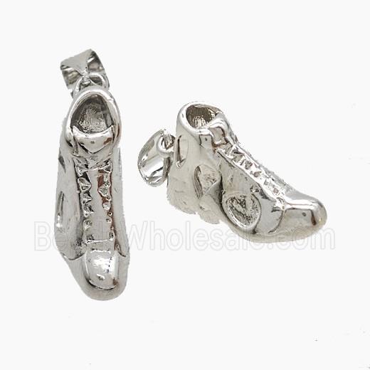 Copper Shoes Pendant Platinum Plated