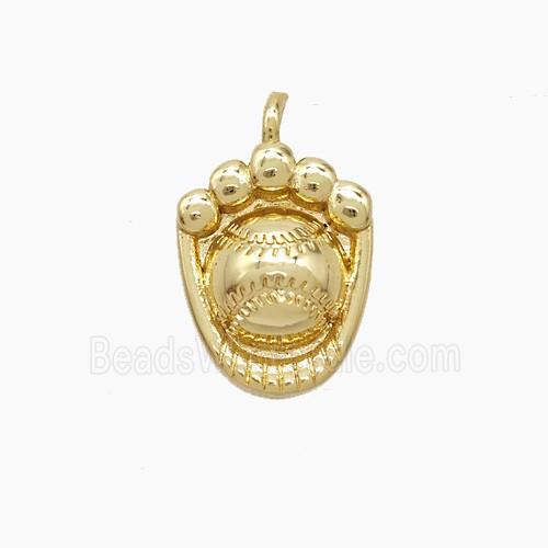 Copper Baseball And Glove Pendant Sports Gold Plated