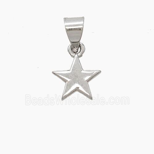 Copper Star Pendant Platinum Plated