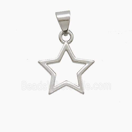 Copper Star Pendant Platinum Plated