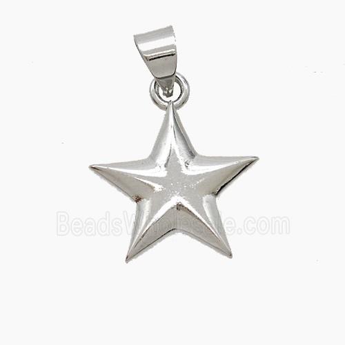Copper Star Pendant Platinum Plated