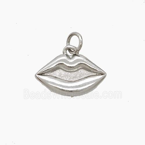 Copper Lips Pendant Platinum Plated