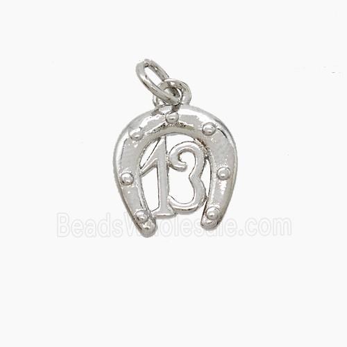 Copper Horseshoe Pendant 13 Platinum Plated