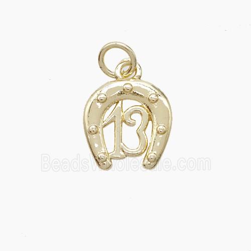 Copper Horseshoe Pendant 13 Gold Plated
