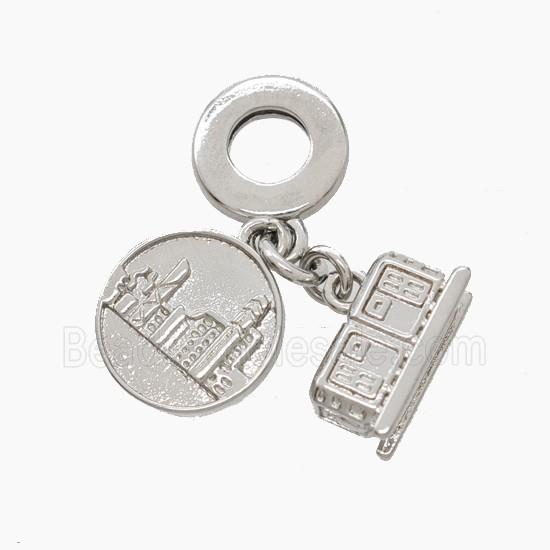Copper House Pendant Platinum Plated