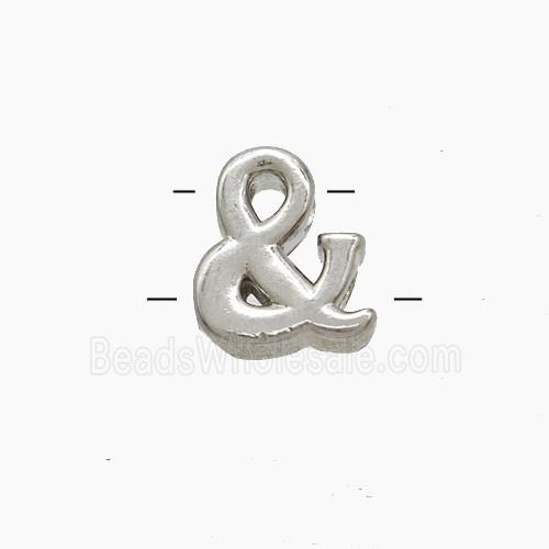 Copper Symbols Beads 2holes Platinum Plated
