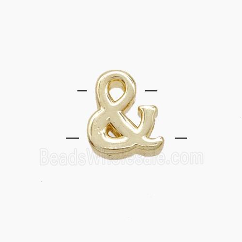 Copper Symbols Beads 2holes Gold Plated