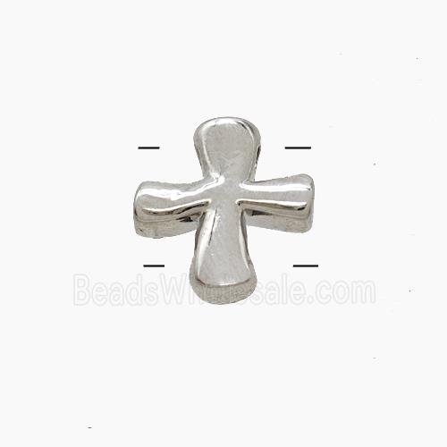 Copper Cross Beads 2holes Platinum Plated