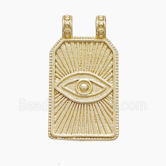 Copper Eye Pendant 2loops Rectangle Gold Plated