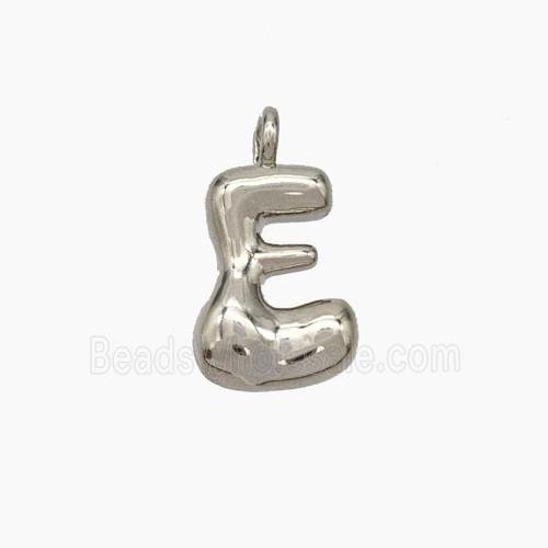 Copper Letter-E Pendant Platinum Plated