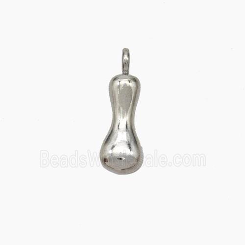 Copper Letter-I Pendant Platinum Plated