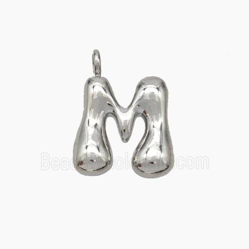Copper Letter-M Pendant Platinum Plated