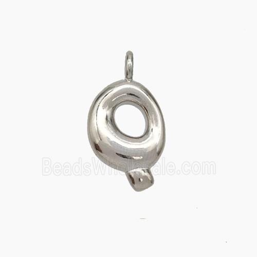 Copper Letter-Q Pendant Platinum Plated
