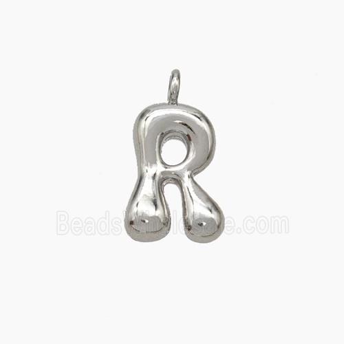 Copper Letter-R Pendant Platinum Plated