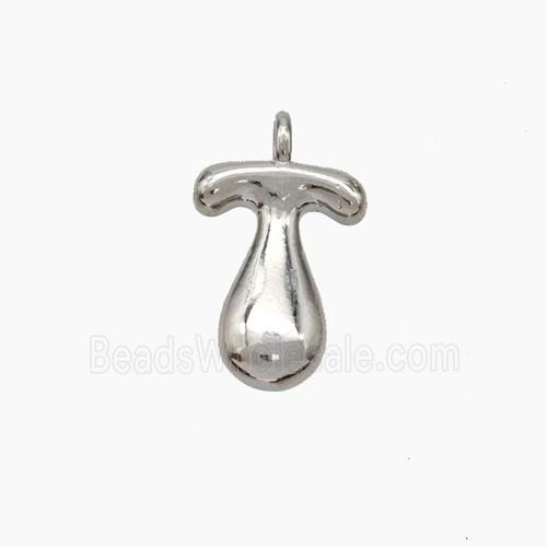 Copper Letter-T Pendant Platinum Plated