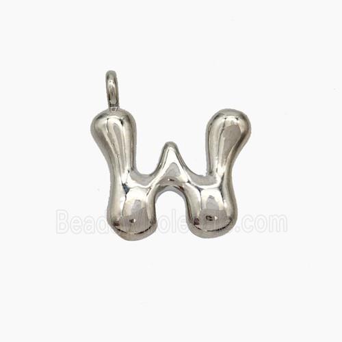 Copper Letter-W Pendant Platinum Plated