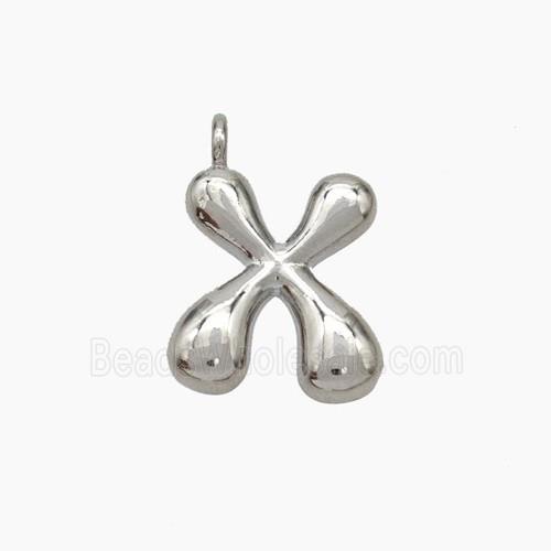 Copper Letter-X Pendant Platinum Plated