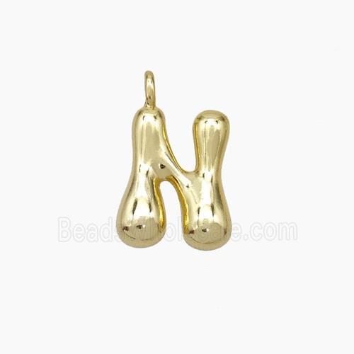 Copper Letter-N Pendant Gold Plated