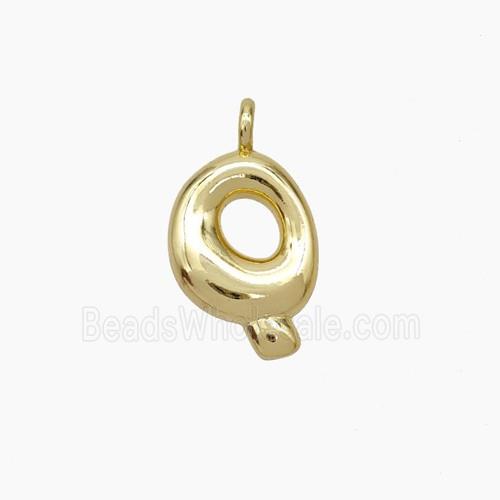 Copper Letter-Q Pendant Gold Plated