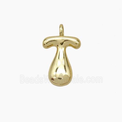 Copper Letter-T Pendant Gold Plated