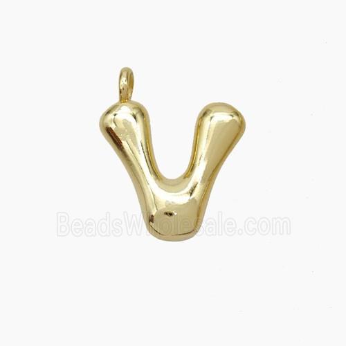 Copper Letter-V Pendant Gold Plated