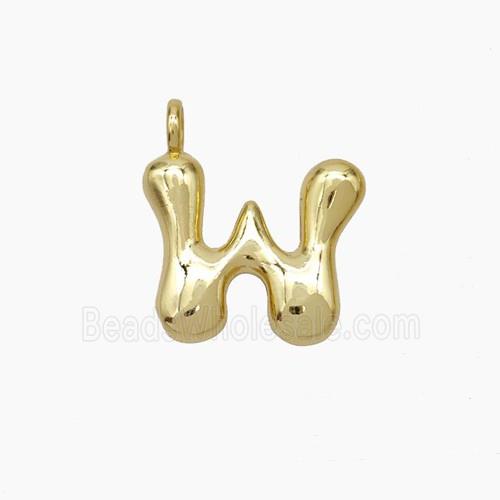 Copper Letter-W Pendant Gold Plated
