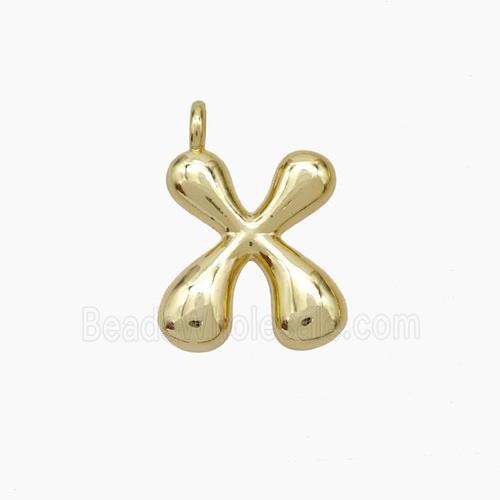 Copper Letter-X Pendant Gold Plated