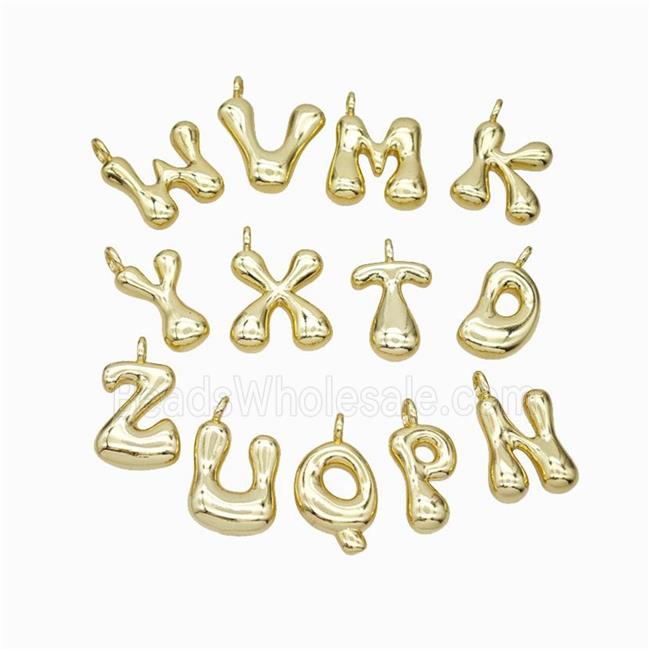 Copper Alphabet Pendant Mixed Letters Gold Plated