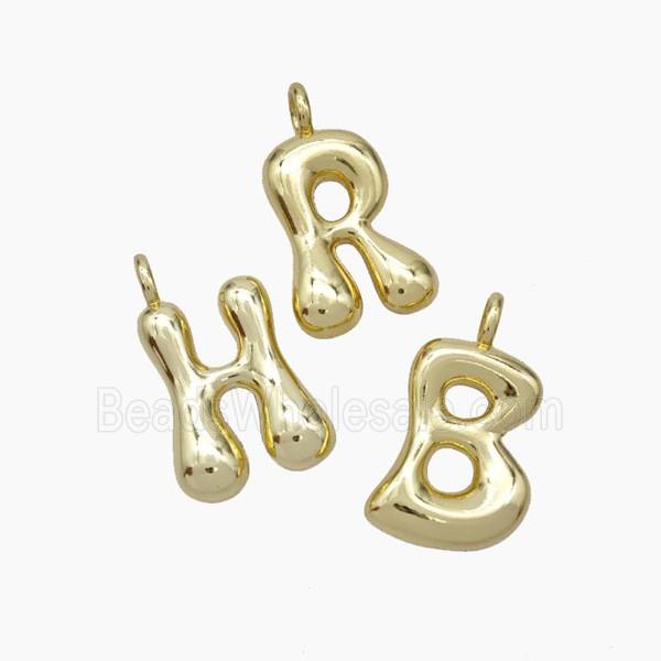 Copper Alphabet Pendant Mixed Letters Gold Plated