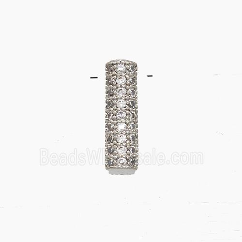 Copper Letter-I Pendant Pave Zirconia Platinum Plated