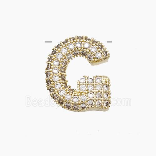Copper Letter-G Pendant Pave Zirconia Gold Plated