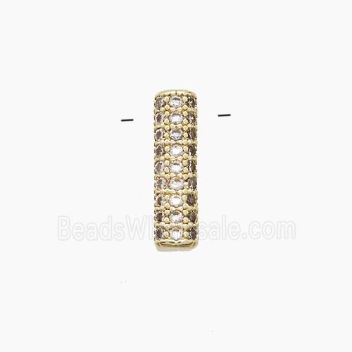 Copper Letter-I Pendant Pave Zirconia Gold Plated