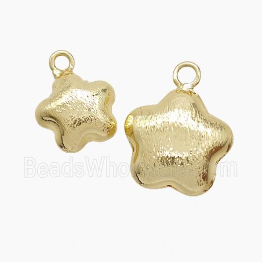 Copper Star Pendant Brushed Gold Plated