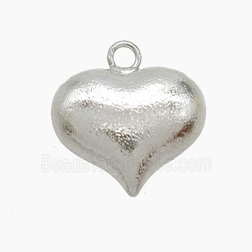 Copper Heart Pendant Brushed Platinum Plated