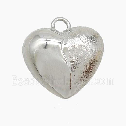 Copper Heart Pendant Brushed Platinum Plated