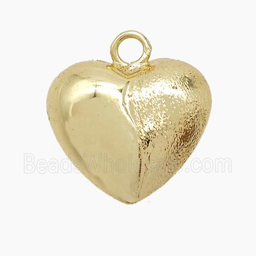 Copper Heart Pendant Brushed Gold Plated