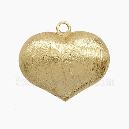 Copper Heart Pendant Brushed Gold Plated