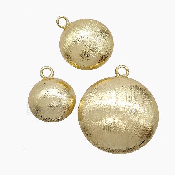 Copper Button Pendant Brushed Gold Plated