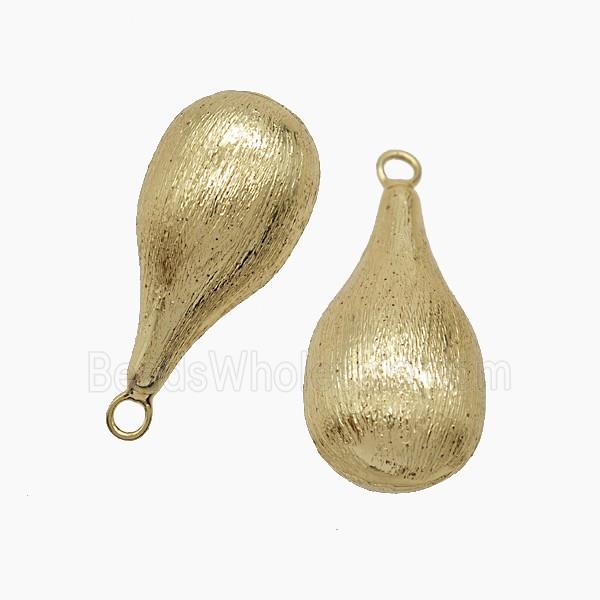Copper Teardrop Pendant Brushed Gold Plated