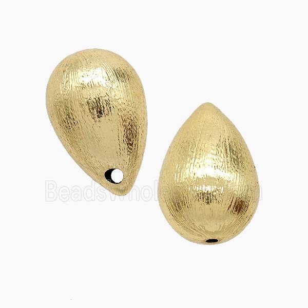 Copper Teardrop Pendant Brushed Gold Plated