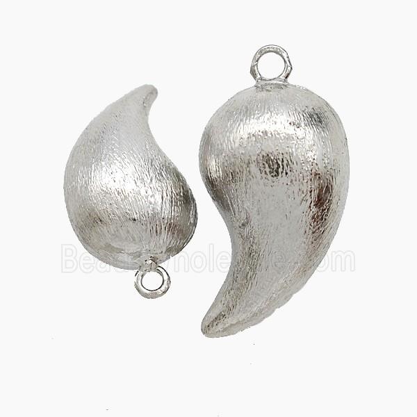 Copper Teardrop Pendant Brushed Platinum Plated