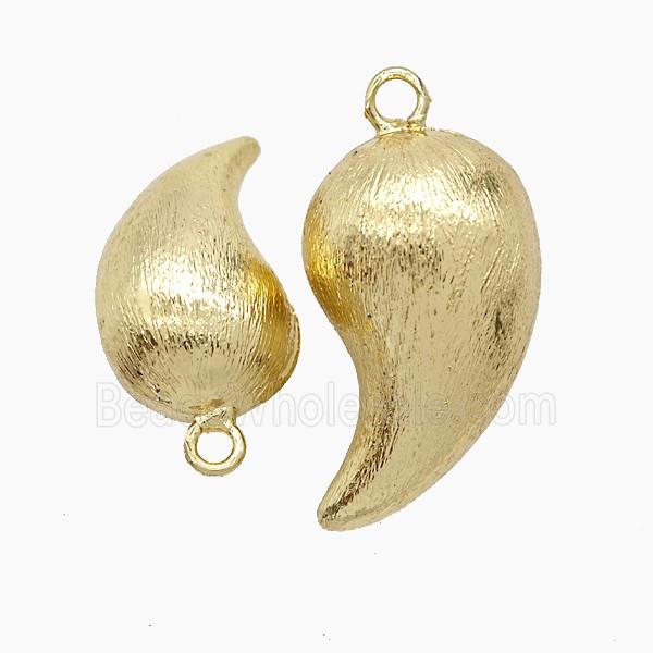 Copper Teardrop Pendant Brushed Gold Plated