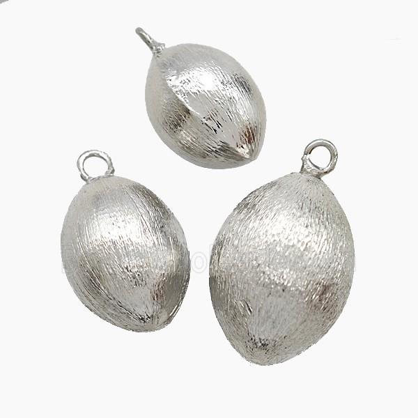Copper Rice Pendant Brushed Platinum Plated