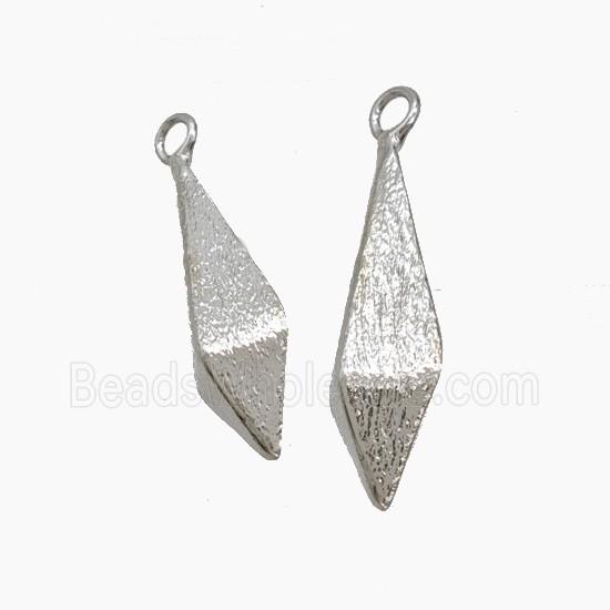 Copper Teardrop Pendant Brushed Platinum Plated
