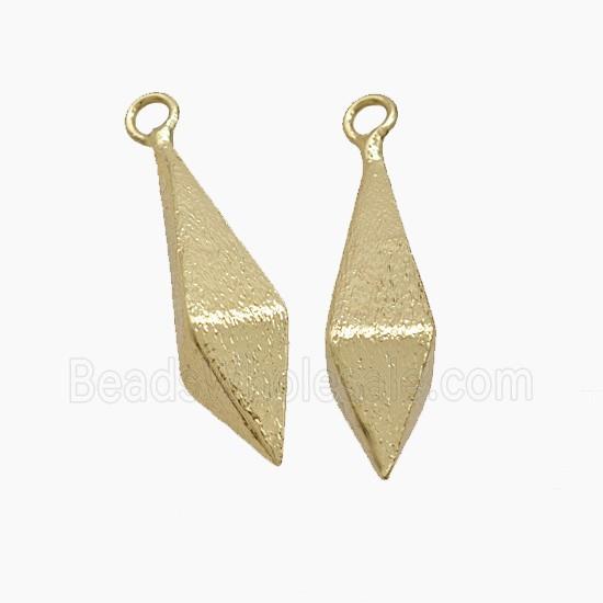 Copper Teardrop Pendant Brushed Gold Plated