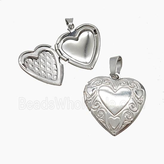 Copper Heart Locket Pendant Platinum Plated